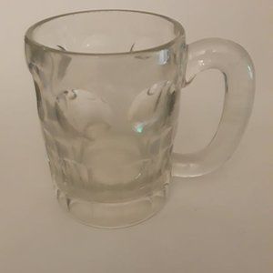 HEAVY BEER MUG - HOLDS 8 OUNCES - SOLID HEAVY GLASS - 4.5" x 5.5" x 3" DIAMETER
